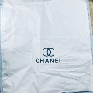 CHANEL White Dust Bag. New with drawstring. 12”x 18” Approx Size